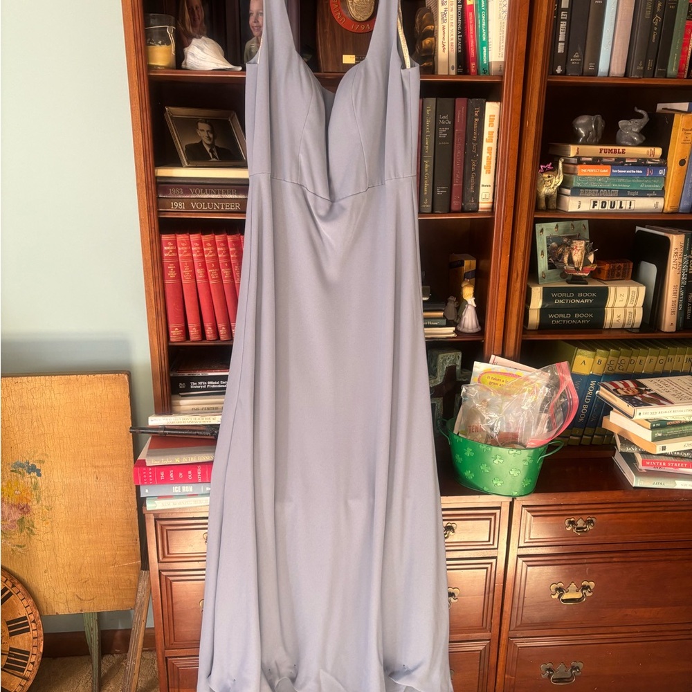 Jenny Yoo Chambray Strap Maxi Dress